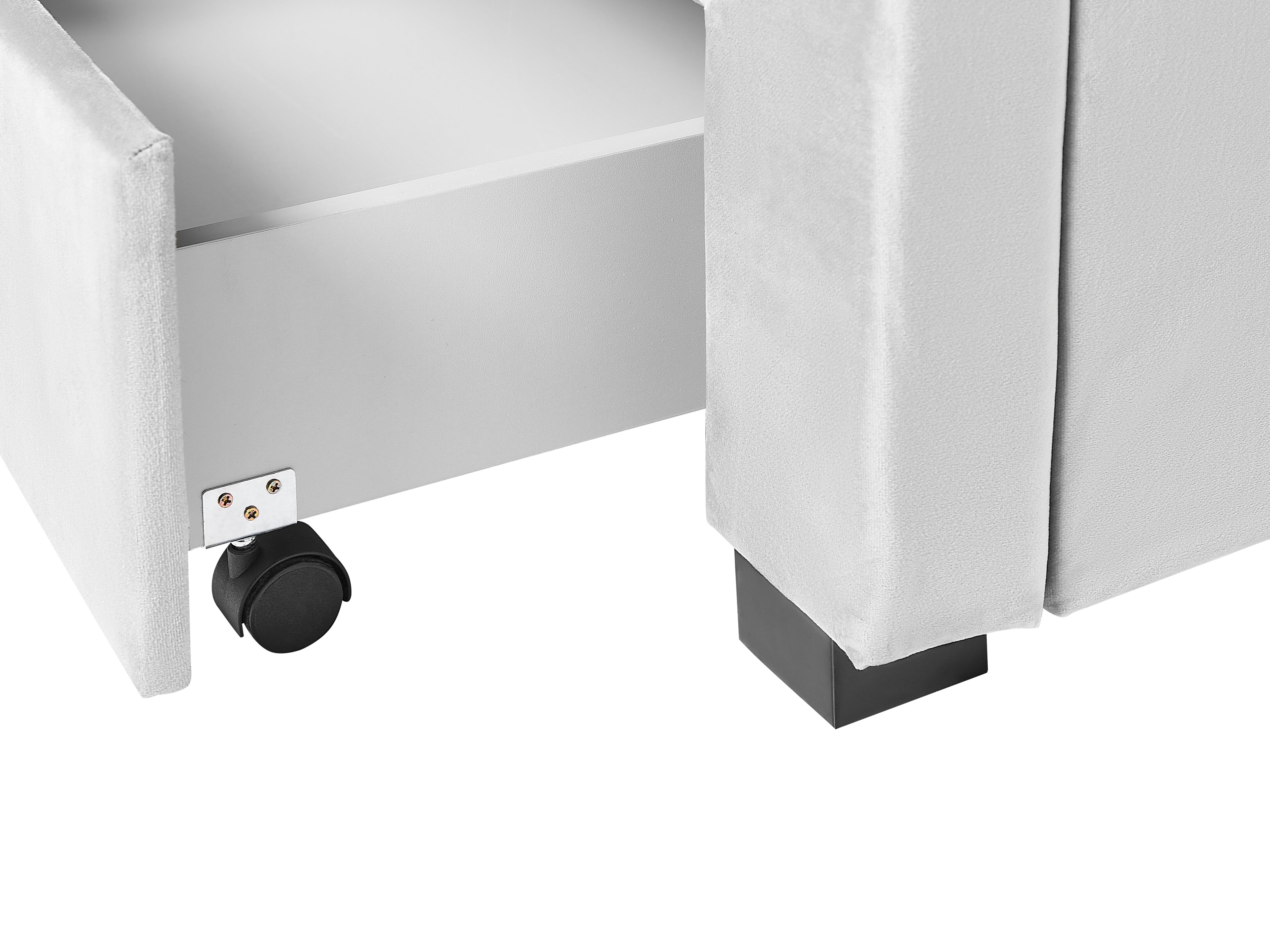 Velvet EU Super King Size Bed with Storage Light Grey LIEVIN Beliani