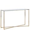Glass Top Console Table Marble Effect White and Gold ROYSE_823971