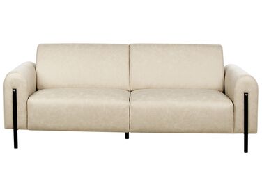 3-Sitzer Sofa Lederoptik beige ASKIM