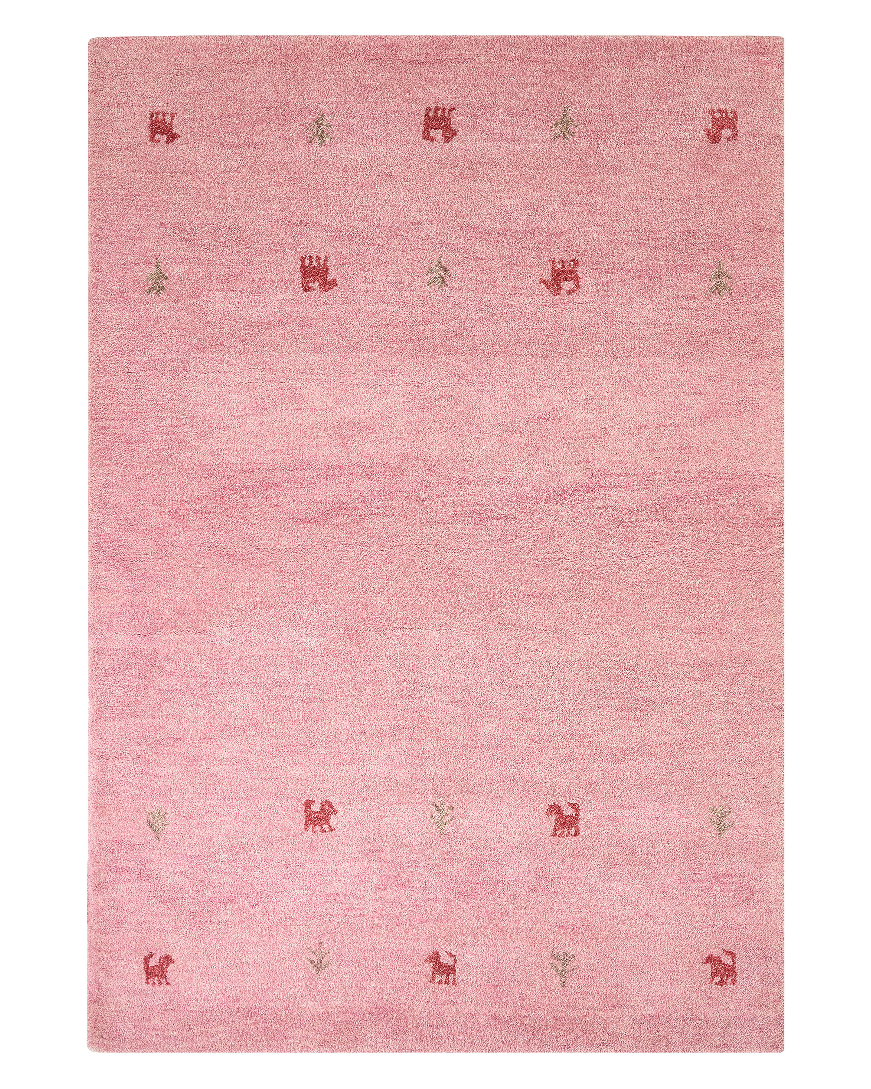 Wool Area Rug 140 x 200 cm Pink YULAFI Beliani.co.uk