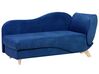 Right Hand Velvet Chaise Lounge with Storage Navy Blue MERI_749895