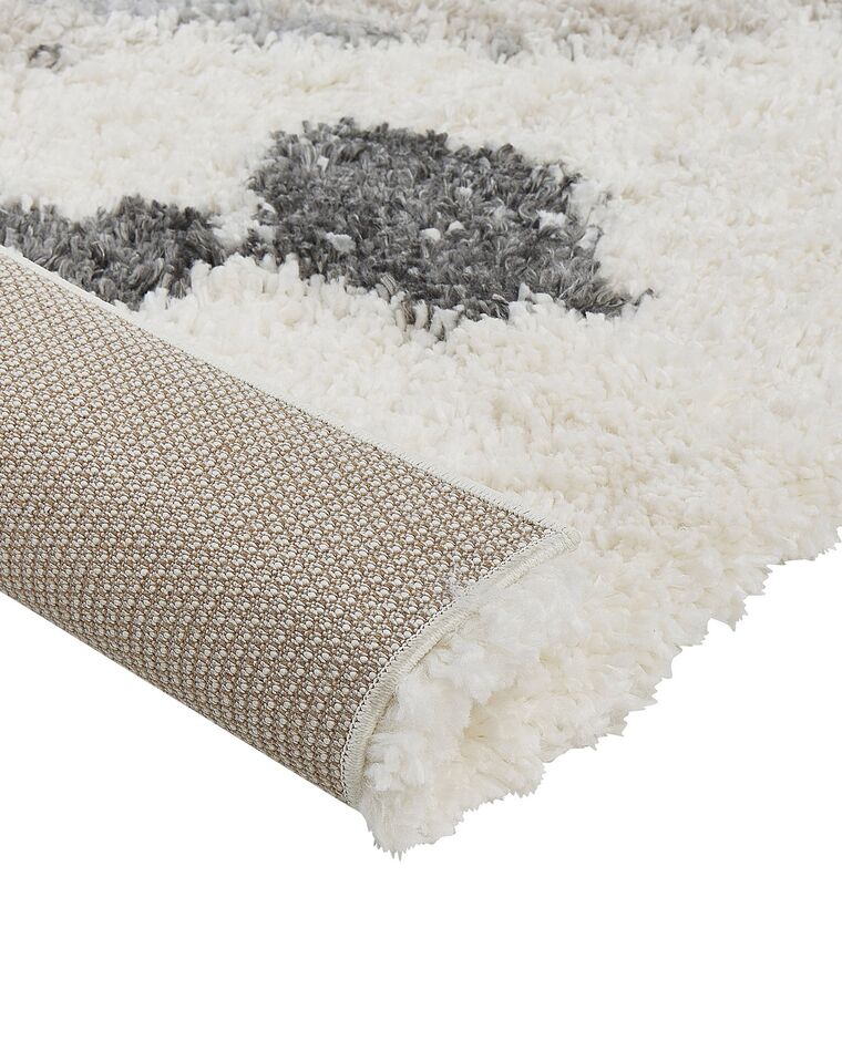 Shaggy Area Rug 80 x 150 cm White and Grey GORIS Beliani.co.uk