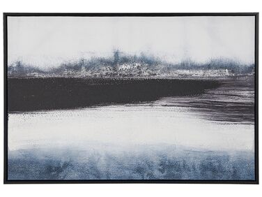 Obraz na płótnie w ramie krajobraz 93 x 63 cm niebiesko-czarny AZEGLIO