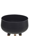 Metal Plant Pot Stand 30 x 30 x 47 cm Black with Light Wood AGROS_804782