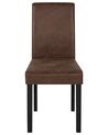 Set of 2 Faux Leather Dining Chairs Brown BROADWAY _756126