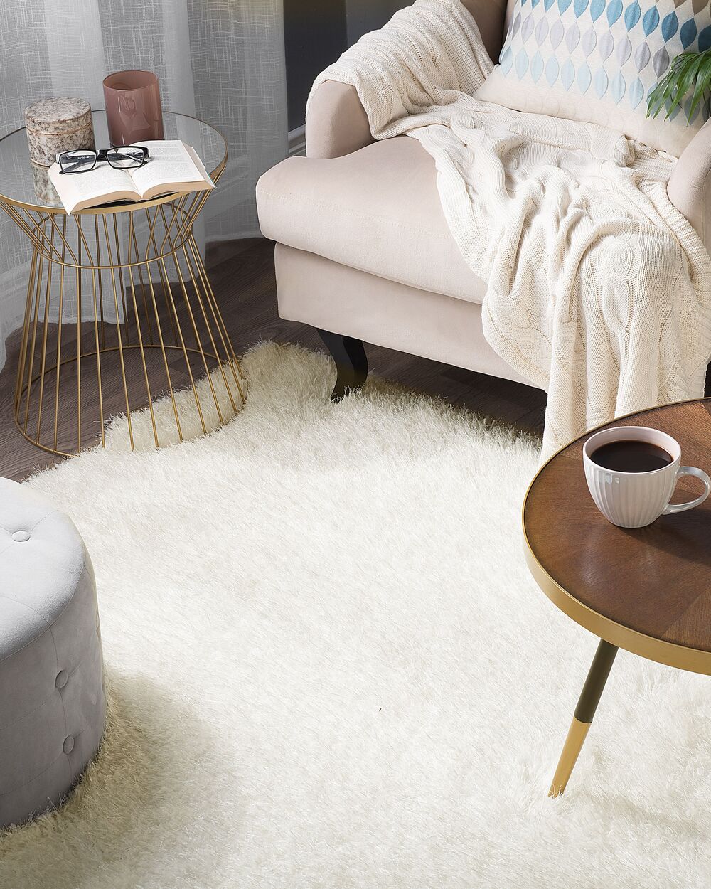 Shaggy Area Rug 160 x 230 cm White CIDE Beliani.co.uk