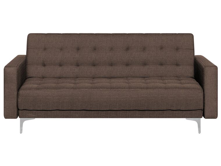 3 Seater Fabric Sofa Bed Brown ABERDEEN_736657