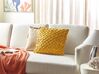 Set of 2 Velvet Pleated Cushions 45 x 45 cm Yellow CHOISYA_892784