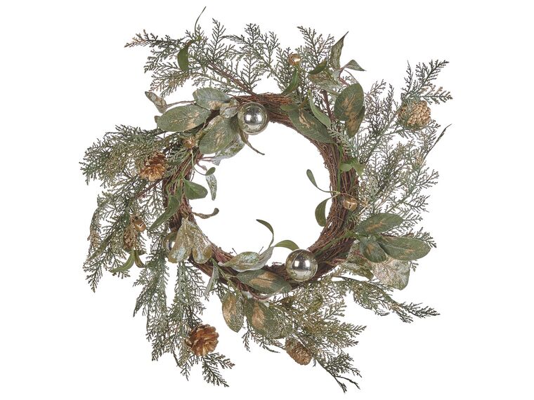 Weihnachtskranz grün / gold mit Zapfen ⌀ 45 cm HOVILA_832527