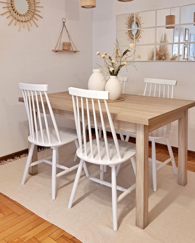 Set of 2 Wooden Dining Chairs White BURBANK Beliani.co.uk