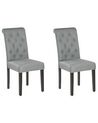 Set of 2 Fabric Dining Chairs Grey VELVA_781856