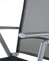 Conjunto de 6 cadeiras de jardim pretas em alumínio cinzento CATANIA_705101
