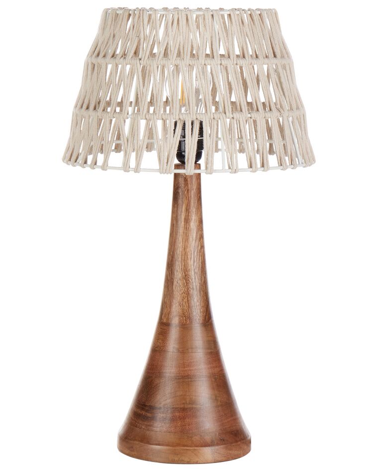 Stolná lampa z mangového dreva béžová PELLEJAS_898965