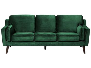 Sofa 3-osobowa welurowa zielona LOKKA