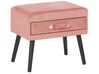 Nachttisch rosa Cord Koffer-Design EUROSTAR_884885