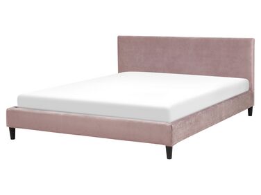 Velvet EU King Size Bed Pink FITOU