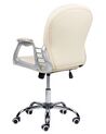 Swivel Faux Leather Office Chair Beige with Crystals PRINCESS_855648