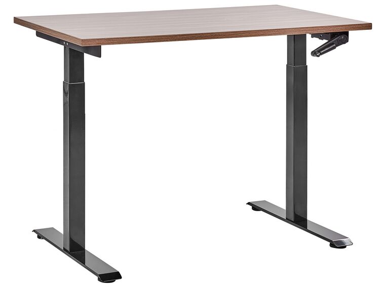 Adjustable Standing Desk 120 x 72 cm Dark Wood and Black DESTINES_898882