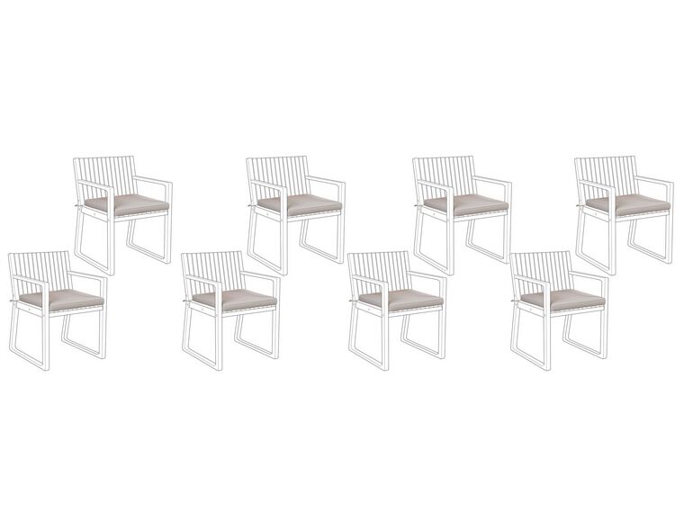 Conjunto de 8 almofadas para cadeiras de jardim taupe SASSARI_745825