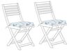 Sitzkissen für Stuhl FIJI 2er Set Dreiecke blau / weiß 29 x 38 x 5 cm_764320