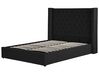 Zamatová posteľ s úložným priestorom 160 x 200 cm čierna LUBBON_833822