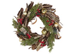 Koristekranssi vihreä/punainen ø 35 cm RAATE