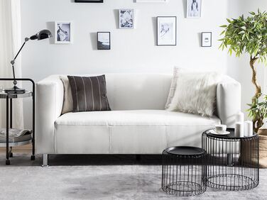 3-seters sofa kunstskinn hvit FLORO
