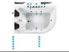 Whirlpool Badewanne weiß Eckmodell mit LED 180 x 120 cm rechts CALAMA_781607