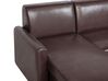 Right Hand Faux Leather Corner Sofa Bed with Storage Dark Brown OGNA_780186