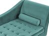 Right Hand Velvet Chaise Lounge with Storage Teal PESSAC_882028