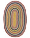 Teppich Jute mehrfarbig 70 x 100 cm Streifenmuster Kurzflor PEREWI_906553