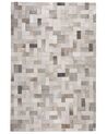 Teppich Leder grau-beige 140 x 200 cm Patchwork Kurzflor KORFEZ_689376