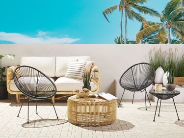 Set of 2 PE Rattan Accent Chairs Black ACAPULCO II