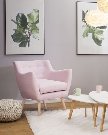 Fabric Armchair Pink DRAMMEN