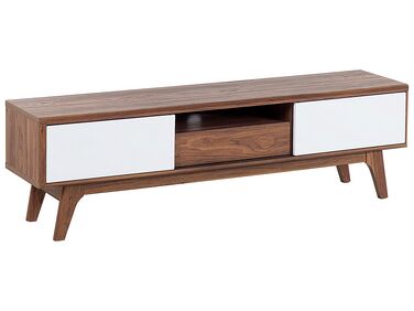 TV Stand Dark Wood with White EERIE