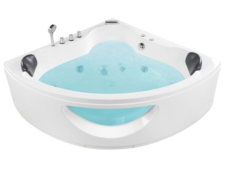 Whirlpool Corner Bath with LED 207 x 1460 mm White TOCOA II_820472