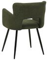 Set of 2 Boucle Dining Chairs Dark Green SANILAC_877451