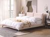Łóżko welurowe 160 x 200 cm różowe MELLE_829952