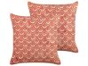 Set di 2 cuscini cotone rosso e bianco crema 45 x 45 cm RHUS_839098
