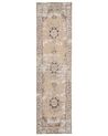 Teppich Baumwolle beige-braun 80 x 300 cm orientalisches Muster Kurzflor ALMUS_903339
