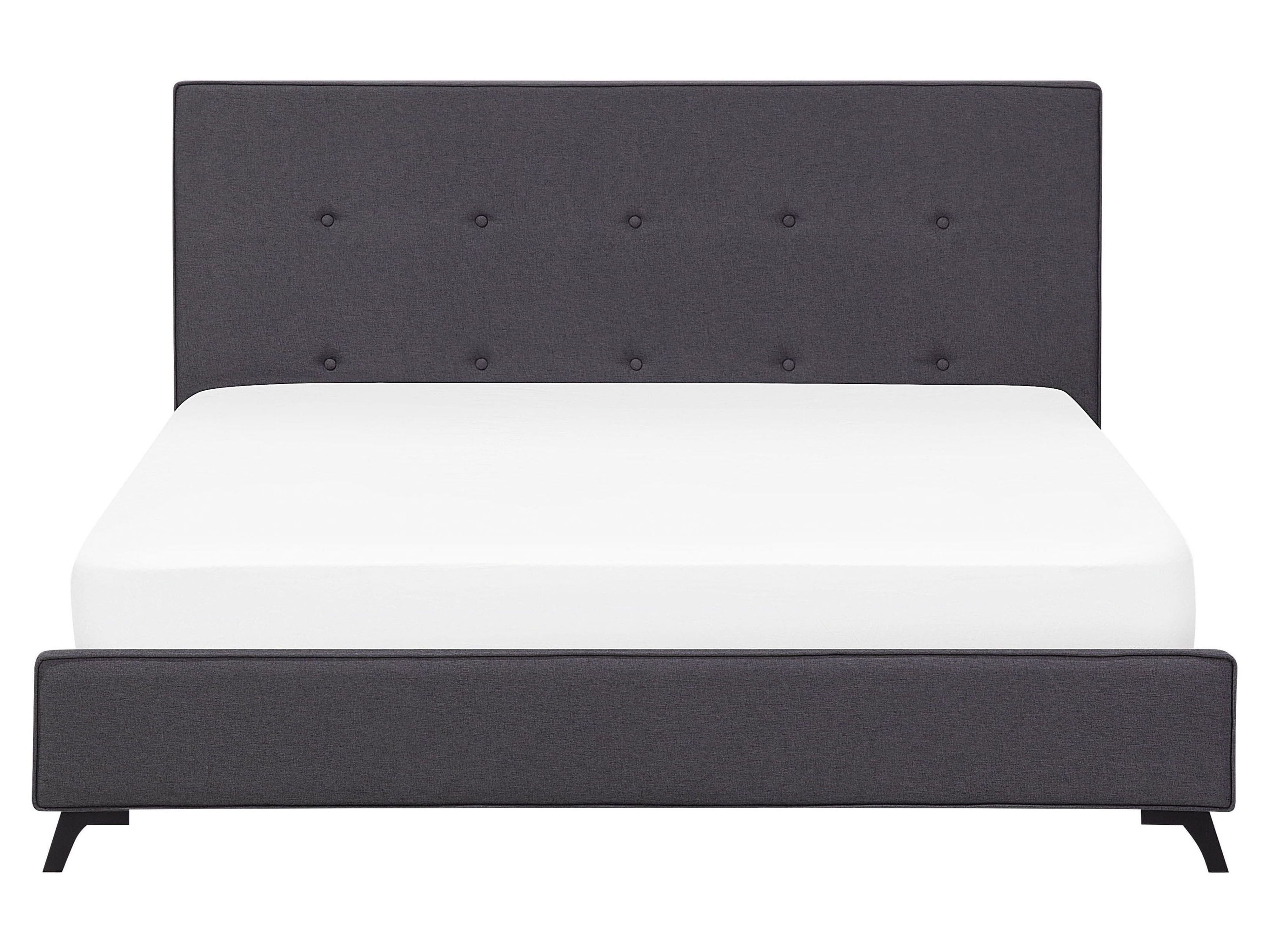 Fabric EU King Size Bed Dark Grey AMBASSADOR Beliani.co.uk