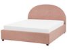 Boucle EU Double Size Ottoman Bed Pastel Pink VAUCLUSE_913079