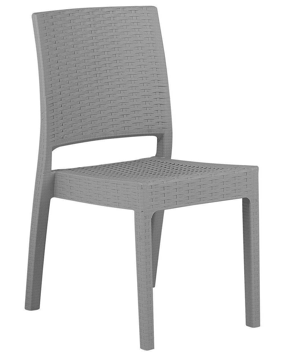 gartenstuhl rattanoptik hellgrau 4er set fossano beliani de