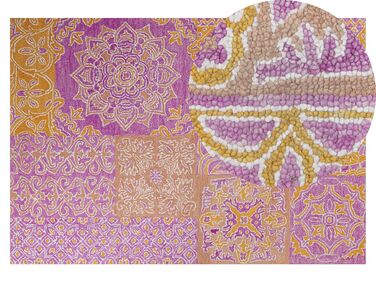 Teppich Wolle mehrfarbig orientalisches Muster 140 x 200 cm Kurzflor AVANOS