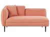 Chaise-Longue à esquerda em tecido bouclé rosa pêssego CHEVANNES_887290