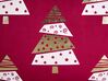 Set of 2 Velvet Cushions Christmas Tree Pattern 45 x 45 cm Red GOLDSPRUCE_879395