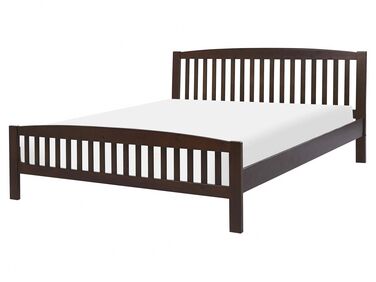 Klasická tmavě dřevěná manželská postel 160x200 cm CASTRES