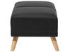 Ensemble canapés et fauteuil en tissu noir 6 places avec pouf FLORLI_704203