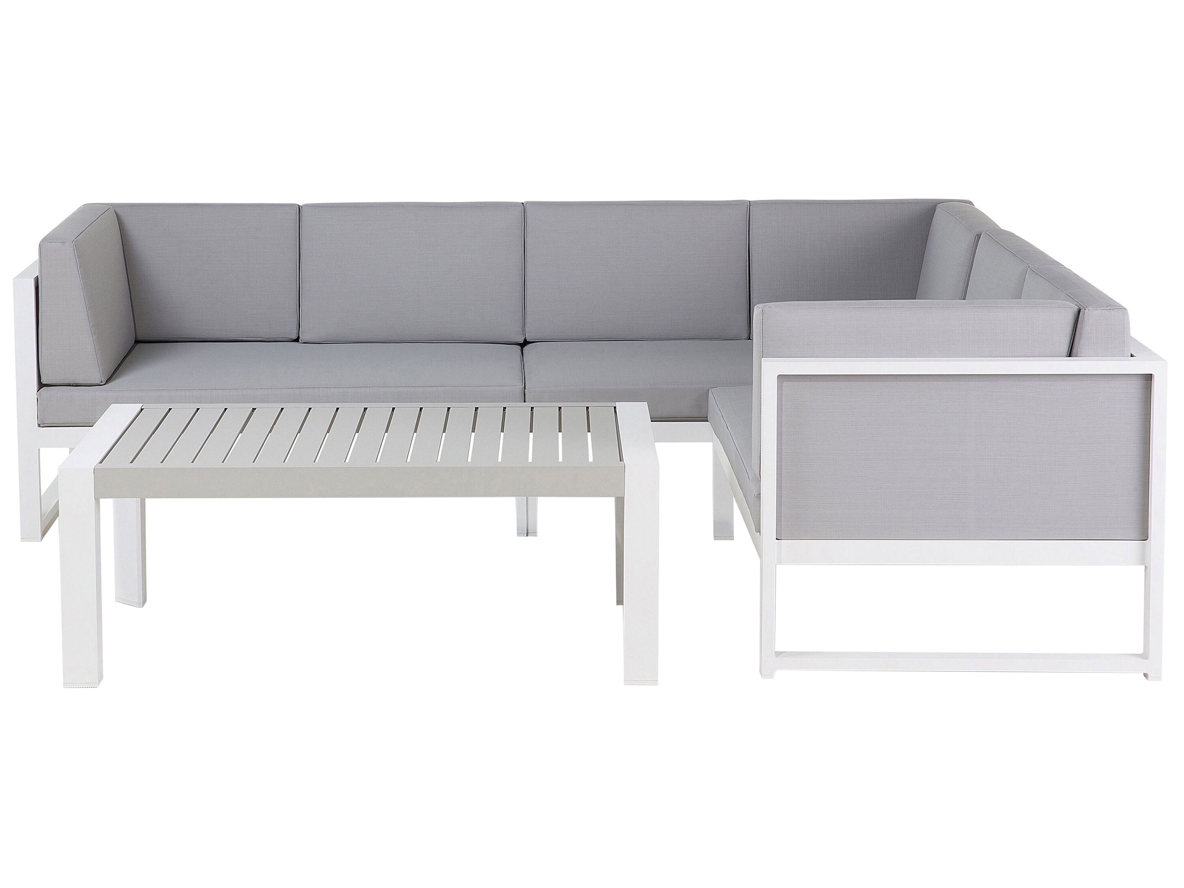 Loungeset 6-zits aluminium wit/grijs CASTELLA | Gratis Levering