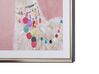 Wandbild mit Rahmen rosa Tiermotiv 60 x 80 cm BALALA_784383
